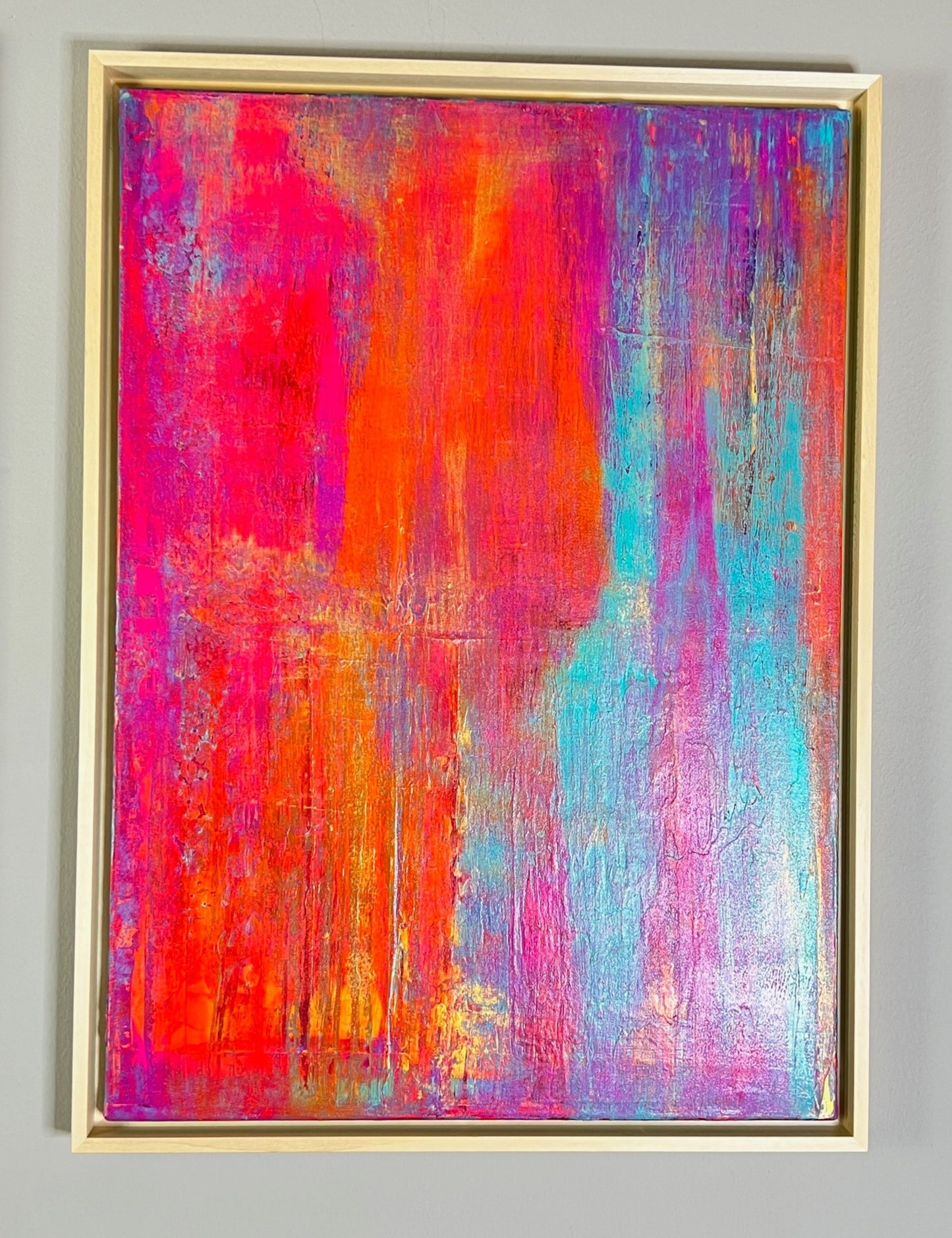 2er Set Abstrakte Gemälde Acryl auf Leinwand 50x70cm mit Lindenholzrahmen