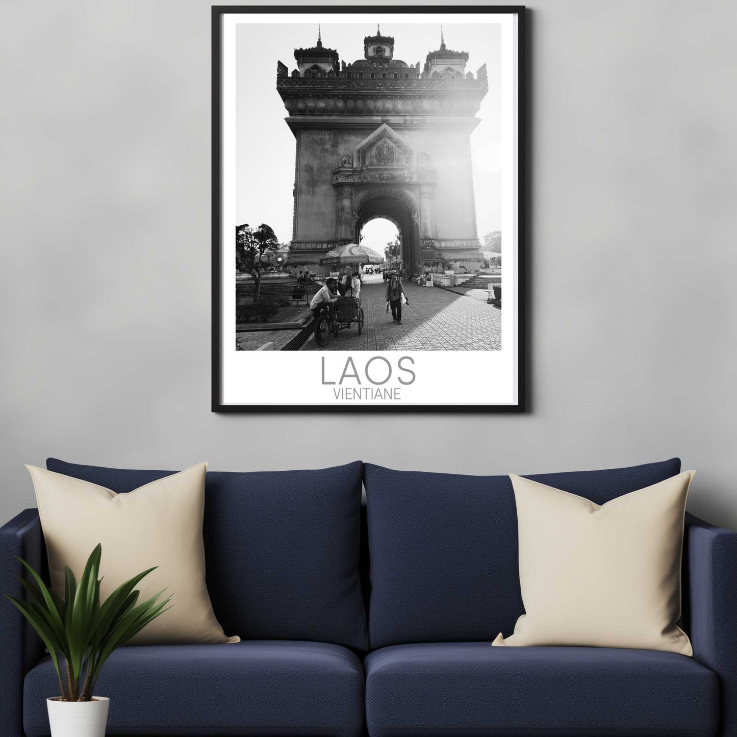 Patuxai Vientiane, Laos, Asien; Schwarz Weiss Fotografie in A4 oder A3