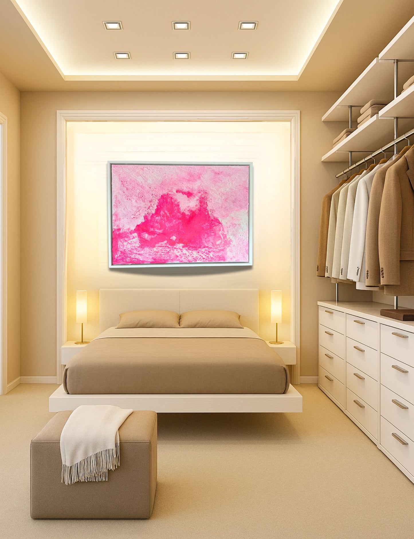 Essence of Joy – Abstraktes Acrylgemälde auf Leinwand (70x50 cm) | Original Kunstwerk mit Schattenfugenrahmen