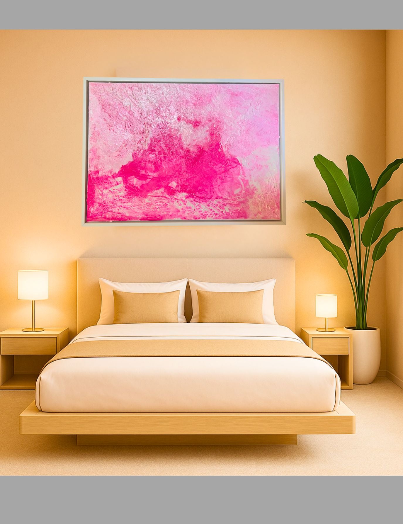 Essence of Joy – Abstraktes Acrylgemälde auf Leinwand (70x50 cm) | Original Kunstwerk mit Schattenfugenrahmen