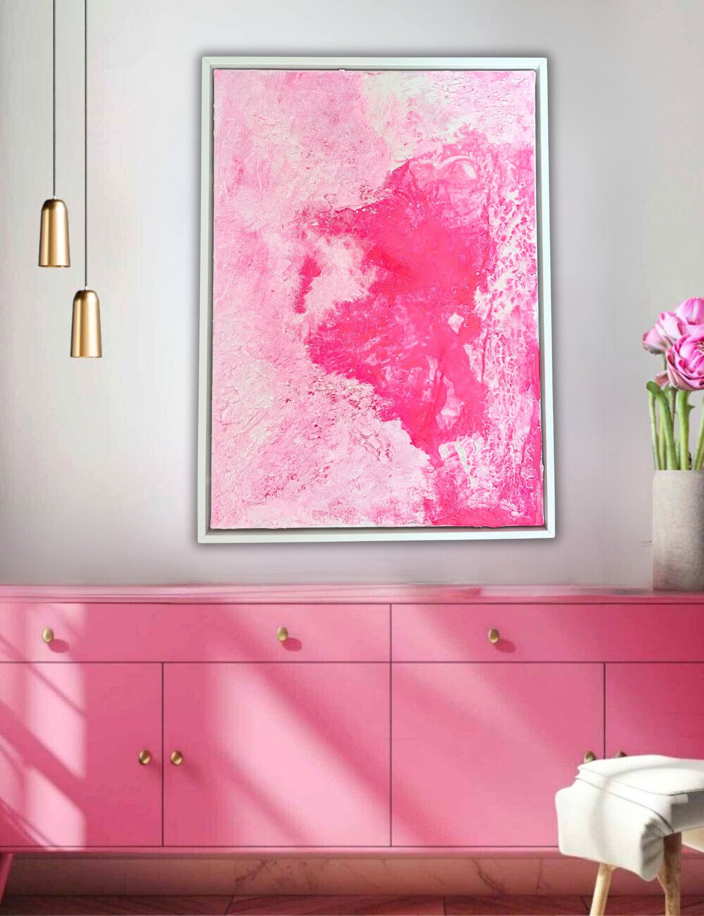 Essence of Joy – Abstraktes Acrylgemälde auf Leinwand (70x50 cm) | Original Kunstwerk mit Schattenfugenrahmen