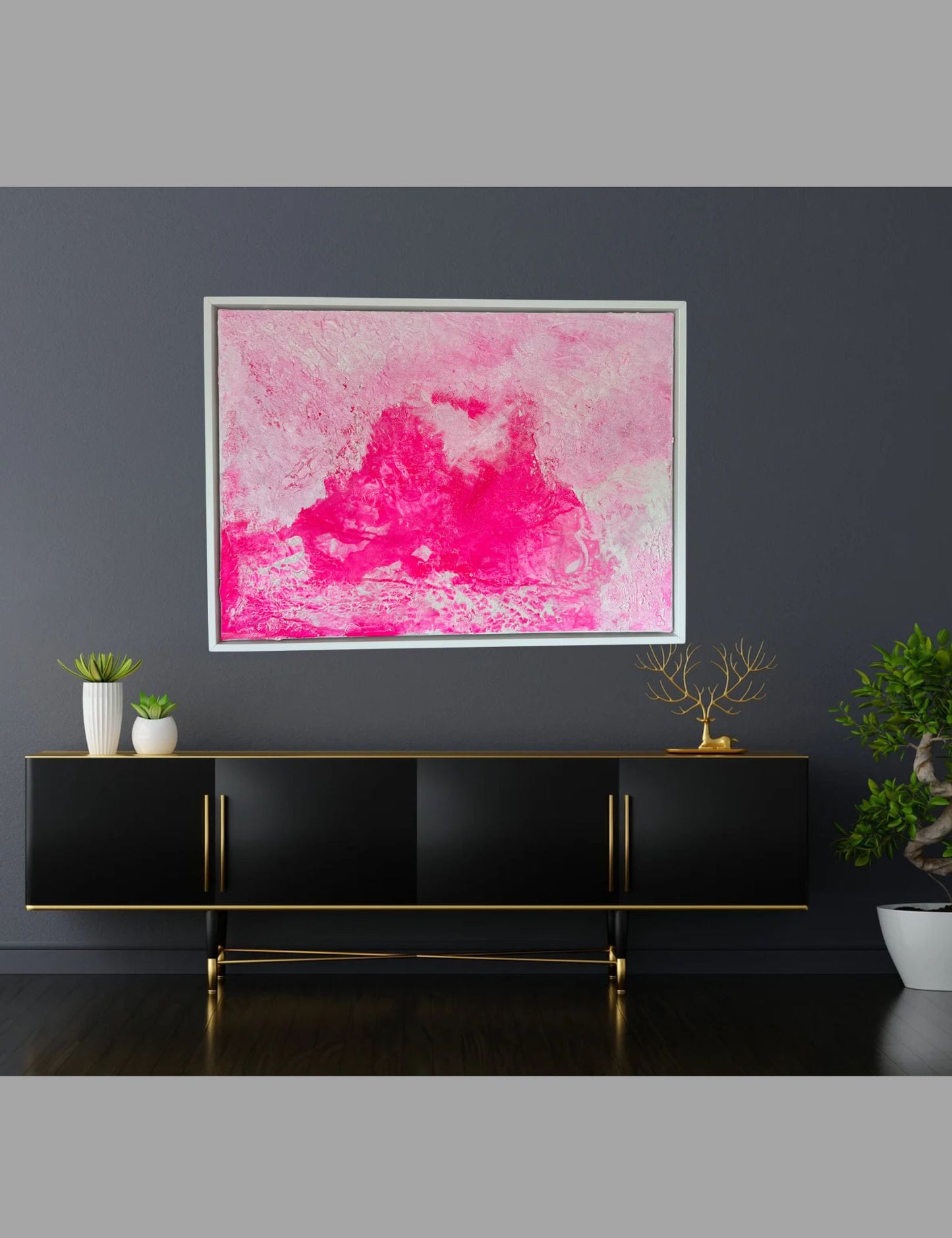 Essence of Joy – Abstraktes Acrylgemälde auf Leinwand (70x50 cm) | Original Kunstwerk mit Schattenfugenrahmen