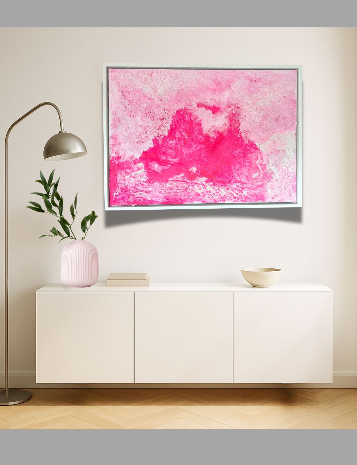 Essence of Joy – Abstraktes Acrylgemälde auf Leinwand (70x50 cm) | Original Kunstwerk mit Schattenfugenrahmen